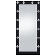 Zayan 32 x 71 Inch Floor Mirror LED Lighting Black Gloss - 969557