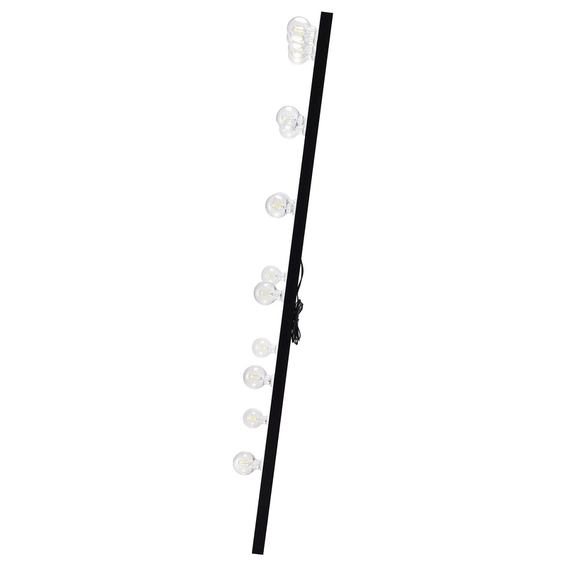 Zayan 32 x 71 Inch Floor Mirror LED Lighting Black Gloss - 969557