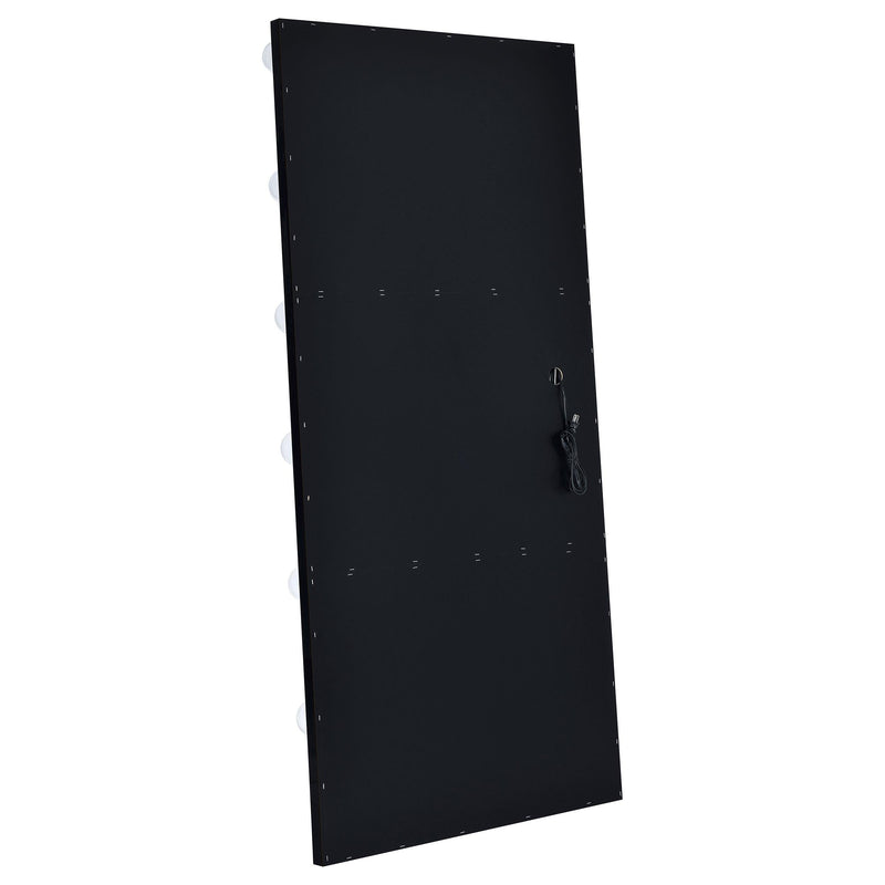 Zayan 32 x 71 Inch Floor Mirror LED Lighting Black Gloss - 969557