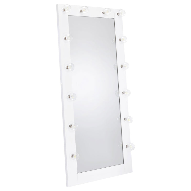 Zayan 32 x 71 Inch Floor Mirror LED Lighting White Gloss - 969558