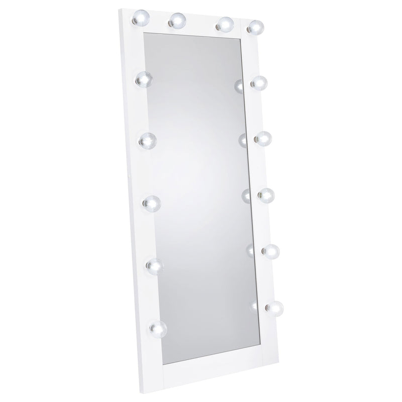 Zayan 32 x 71 Inch Floor Mirror LED Lighting White Gloss - 969558