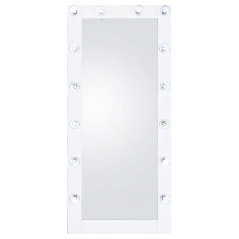 Zayan 32 x 71 Inch Floor Mirror LED Lighting White Gloss - 969558