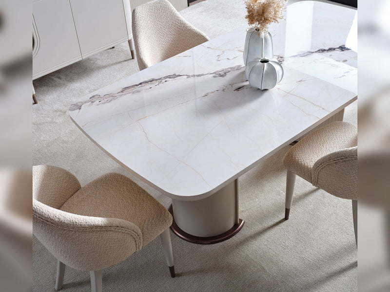 Zelve Diningroom (Consol With Mirror & Dining Table & 6 Dining Chair) - 200-ZEL-DT-6-SET