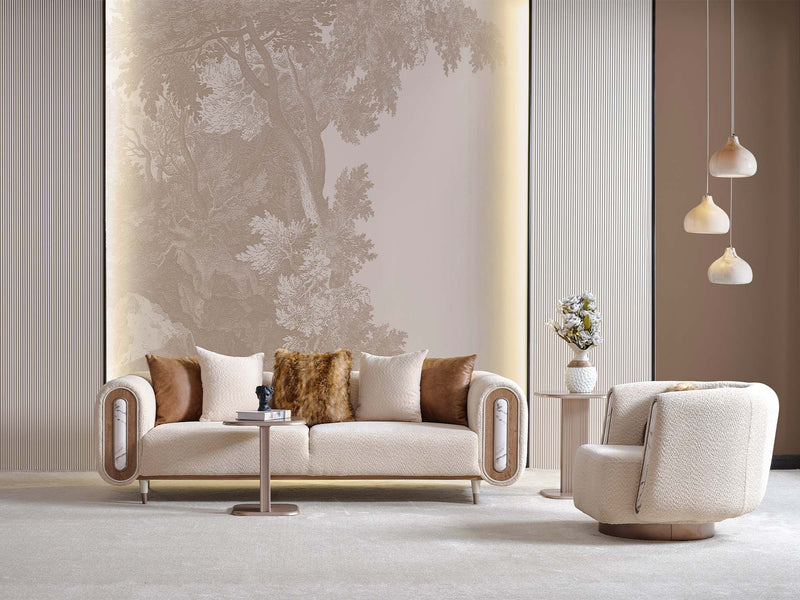 Zelve Stationary Sofa in Beige - 200-ZEL-3