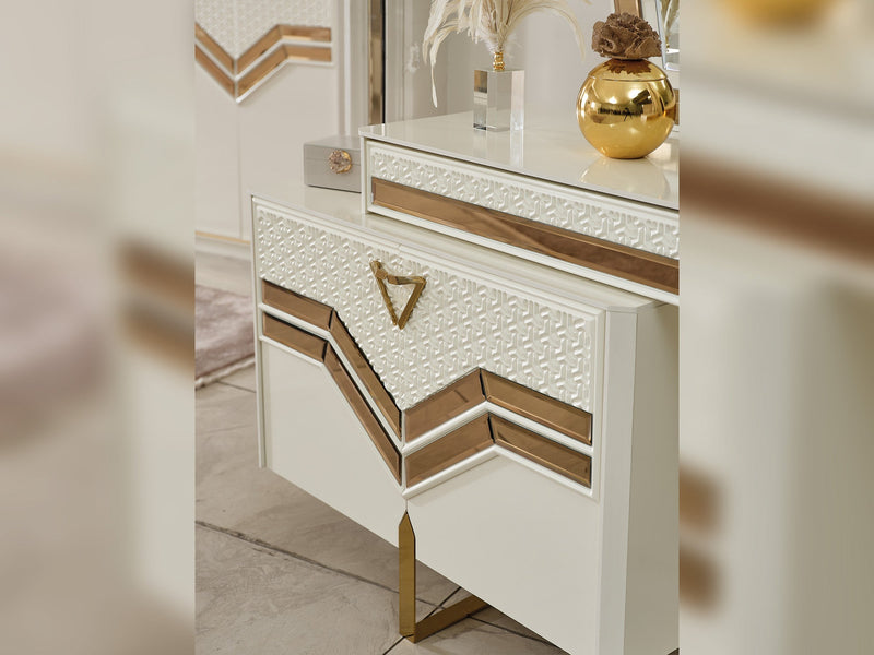Zen Bedroom (Queen Frame With Headboard & Dresser With Mirror & 2 Nightstand) - 120-ZEN-SET