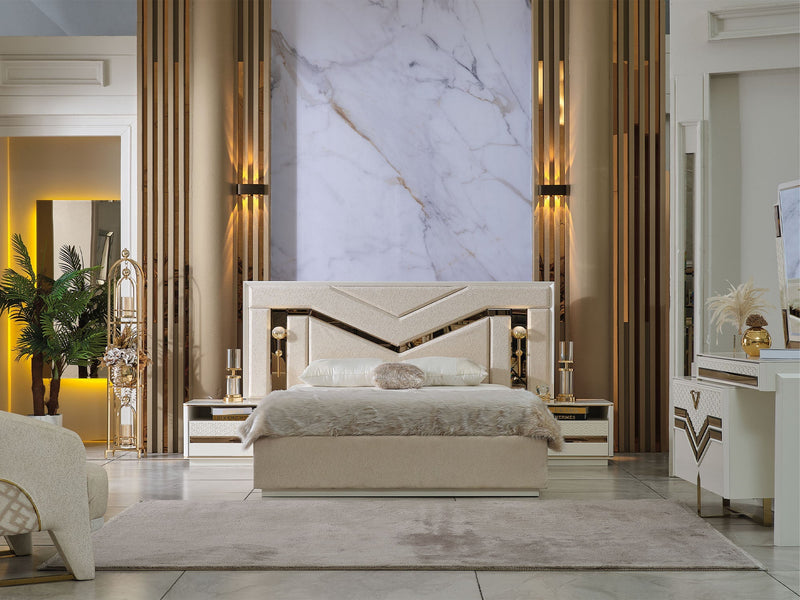 Zen Bedroom (Queen Frame With Headboard & Dresser With Mirror & 2 Nightstand) - 120-ZEN-SET