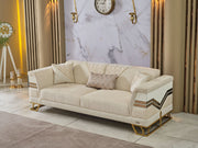Zen Convertible Loveseat Cream in Cream - 101-ZEN-ZEN01-2