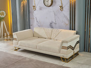 Zen Convertible Loveseat Cream in Cream - 101-ZEN-ZEN01-2