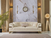 Zen Convertible Loveseat Cream in Cream - 101-ZEN-ZEN01-2