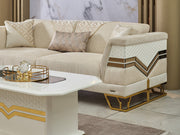 Zen Convertible Loveseat Cream in Cream - 101-ZEN-ZEN01-2