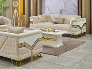 Zen Convertible Loveseat Cream in Cream - 101-ZEN-ZEN01-2