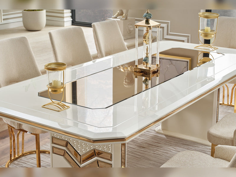 Zen Diningroom (Consol With Mirror & Dining Table & 6 Dining Chair) - 115-ZEN-DT-6-SET