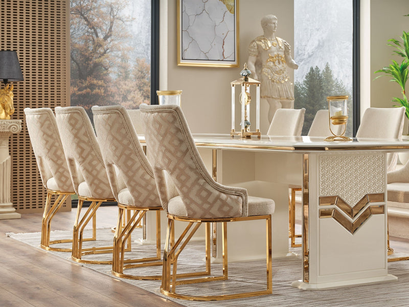 Zen Diningroom (Consol With Mirror & Dining Table & 6 Dining Chair) - 115-ZEN-DT-6-SET