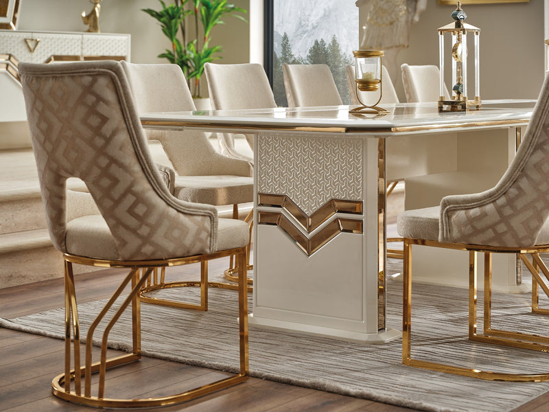 Zen Diningroom (Consol With Mirror & Dining Table & 6 Dining Chair) - 115-ZEN-DT-6-SET