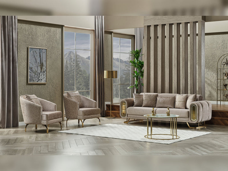 Zen Serr Convertible Loveseat in Beige - 200-SER-ZEN-STAR553-2