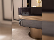 Zenith Bedroom (Queen Frame With Headboard & Dresser With Mirror & Ottoman & 2 Nightstand & Bench) - 200-GAB-ZEN-QBED-SET