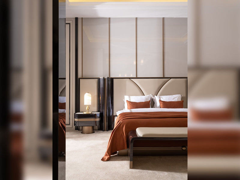 Zenith Bedroom (Queen Frame With Headboard & Dresser With Mirror & Ottoman & 2 Nightstand & Bench) - 200-GAB-ZEN-QBED-SET
