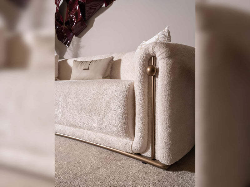 Zenith Stationary Four Seater Sofa in Cream - 200-GAB-ZEN-4