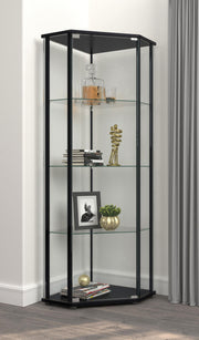 Zenobia 3-shelf Curio Cabinet Display Case Black - 953234