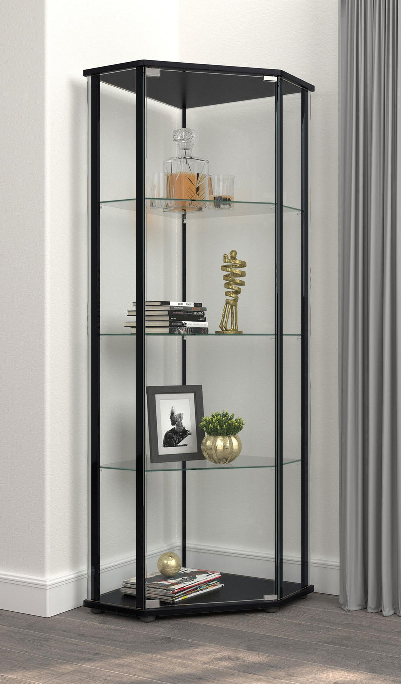 Zenobia 3-shelf Curio Cabinet Display Case Black - 953234