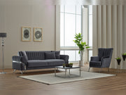 Zenora Chair in Grey - 200-SIM-ZEN-VELVET412-B