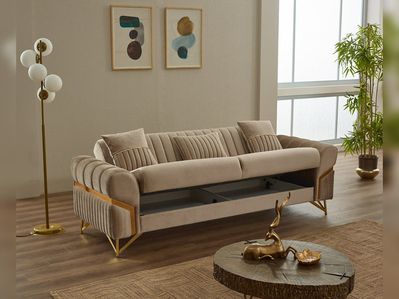 Zenora Convertible Sofa in Grey - 200-SIM-ZEN-VELVET412-3