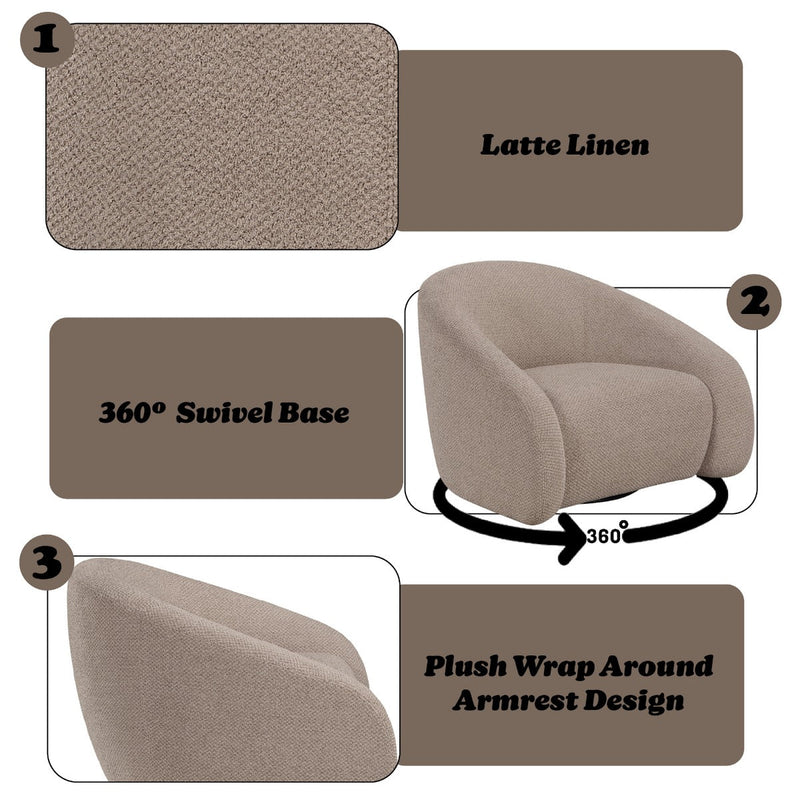 Zoey Accent Chair w/Swivel - AC03814