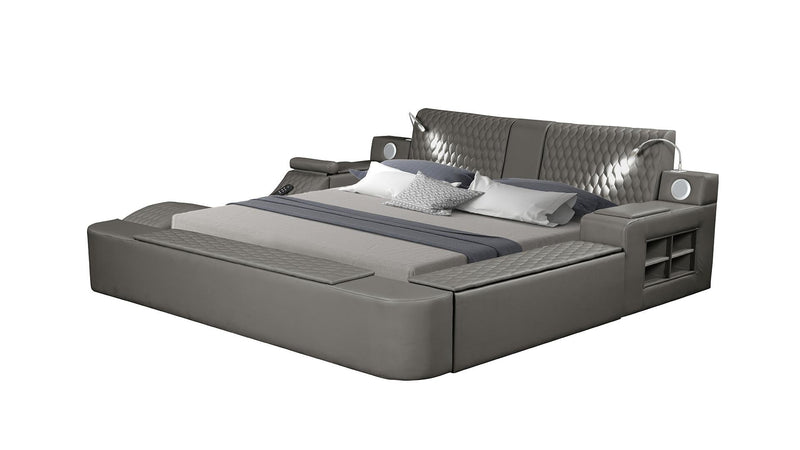 Zoya King Bed Gray - Zoya King Bed Gray