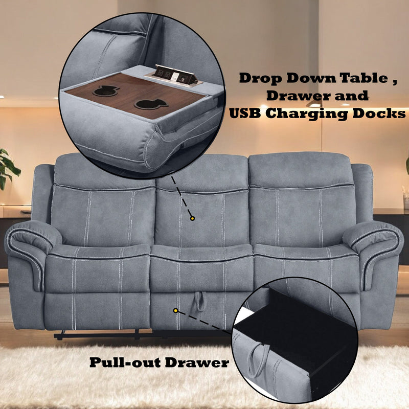Zubaida Motion Sofa & Console W/USB - 55025