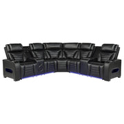 Zuma 3-Piece Dual Power Faux Leather Reclining Sectional Sofa Black - 600580PP