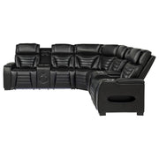 Zuma 3-Piece Dual Power Faux Leather Reclining Sectional Sofa Black - 600580PP