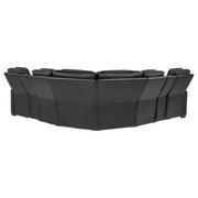 Zuma 3-Piece Dual Power Faux Leather Reclining Sectional Sofa Black - 600580PP