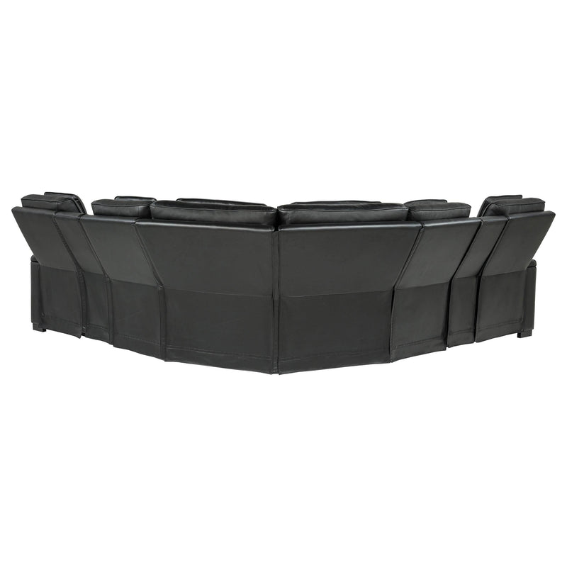 Zuma 3-Piece Dual Power Faux Leather Reclining Sectional Sofa Black - 600580PP