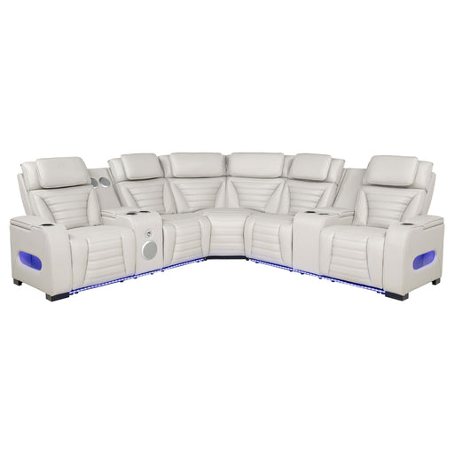Zuma 3-Piece Dual Power Reclining Sectional with Bluetooth Greige - 600560PP