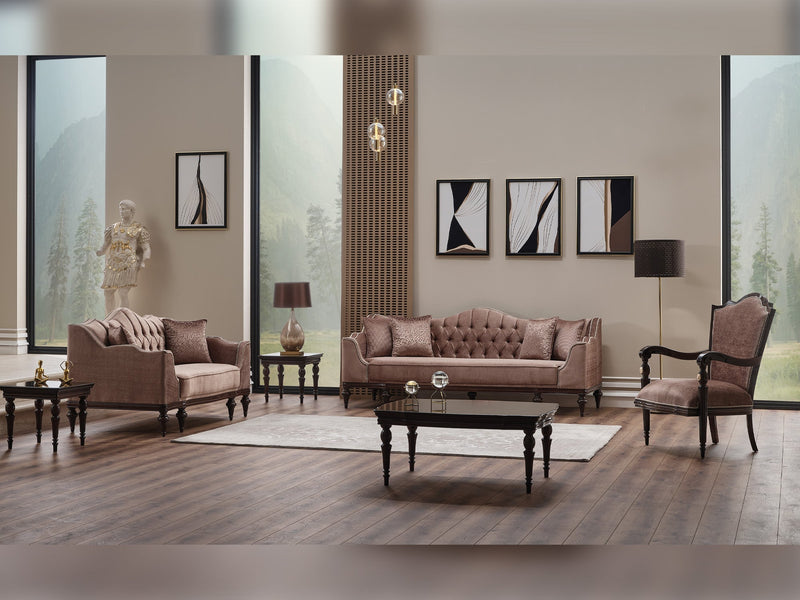 Zumrut 3-pieces (Sofa & Loveseat & Chair) Livingroom Set Light Brown in Light Brown - 101-ZUM-AQUA3720-3L21