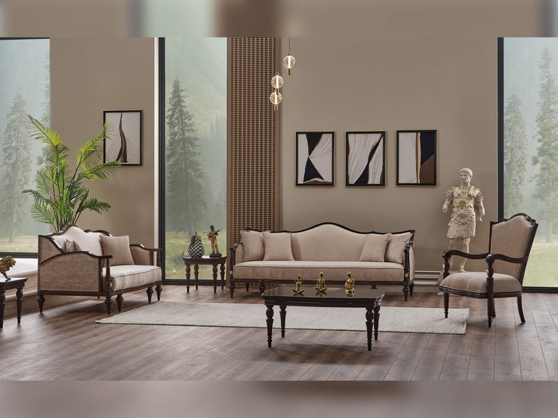 Zumrut Lux Chair Beige in Beige - 101-ZUM-AQUA3568-B