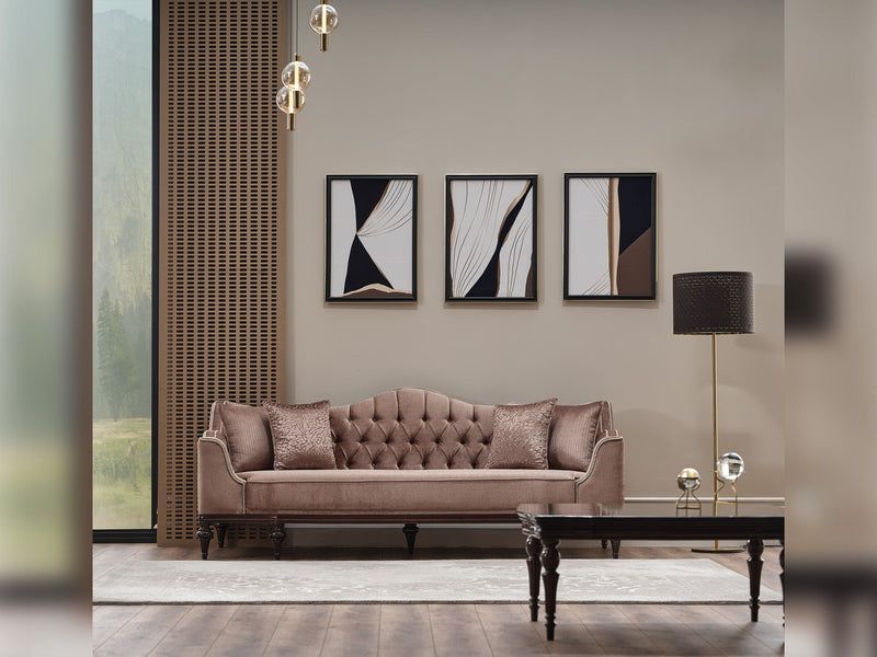 Zumrut Stationary Sofa Light Brown in Light Brown - 101-ZUM-AQUA3720-3L