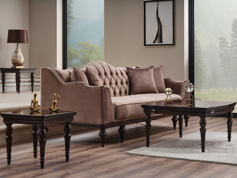 Zumrut Stationary Sofa Light Brown in Light Brown - 101-ZUM-AQUA3720-3L