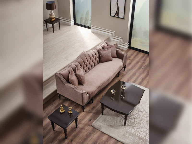 Zumrut Stationary Sofa Light Brown in Light Brown - 101-ZUM-AQUA3720-3L