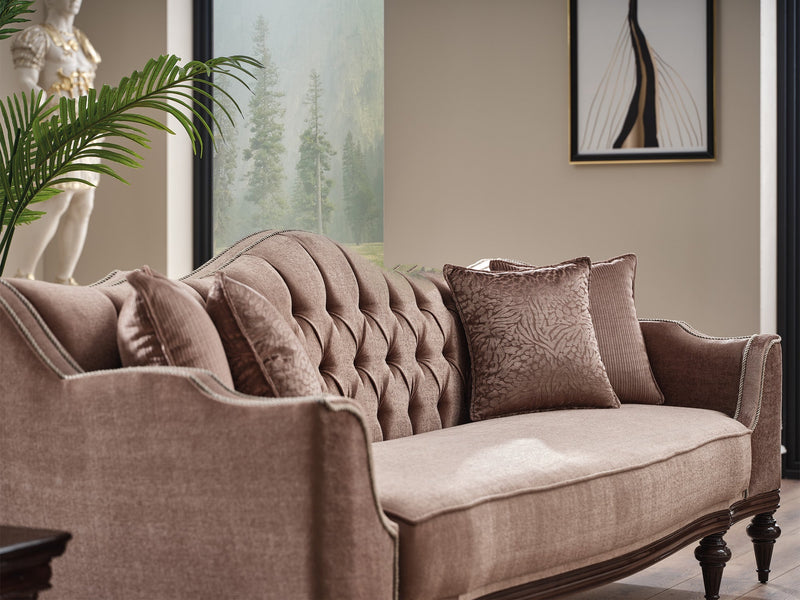 Zumrut Stationary Sofa Light Brown in Light Brown - 101-ZUM-AQUA3720-3L