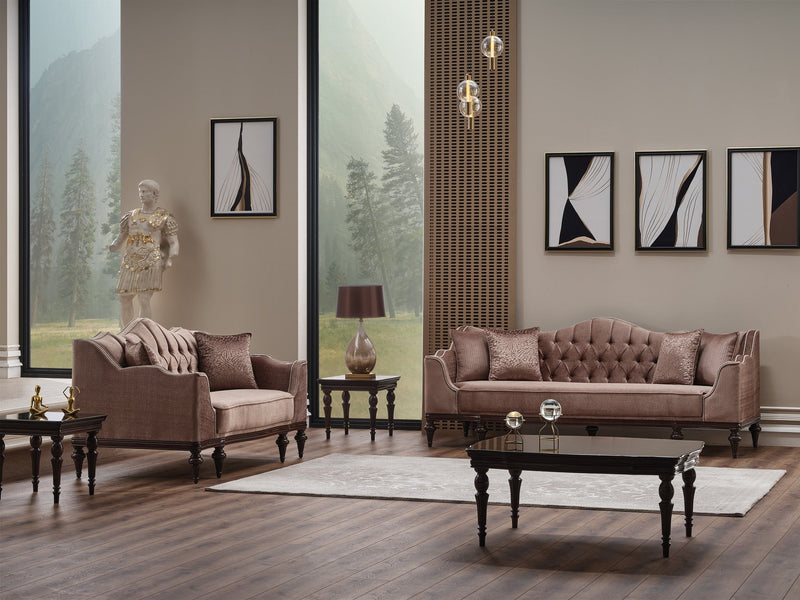 Zumrut Stationary Sofa Light Brown in Light Brown - 101-ZUM-AQUA3720-3L