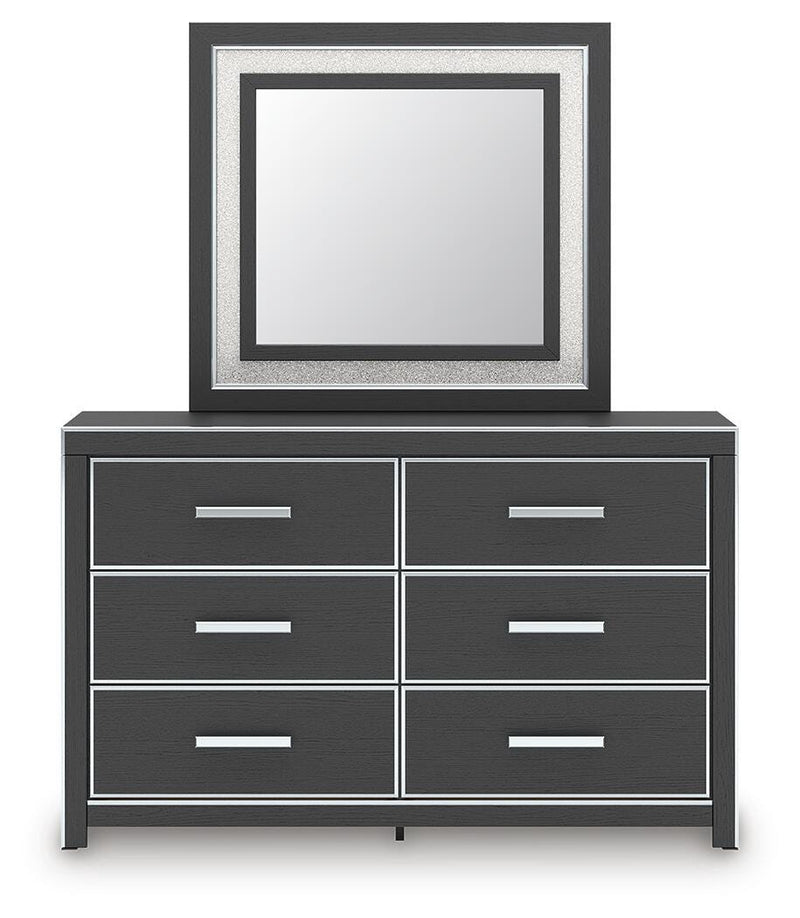 Zuraleus Black King Panel Bed, Dresser, Mirror and Nightstand - PCB3380B18