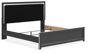 Zuraleus Black King Panel Bed, Dresser, Mirror and Nightstand - PCB3380B18