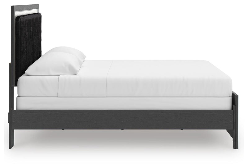 Zuraleus Black King Panel Bed, Dresser, Mirror and Nightstand - PCB3380B18