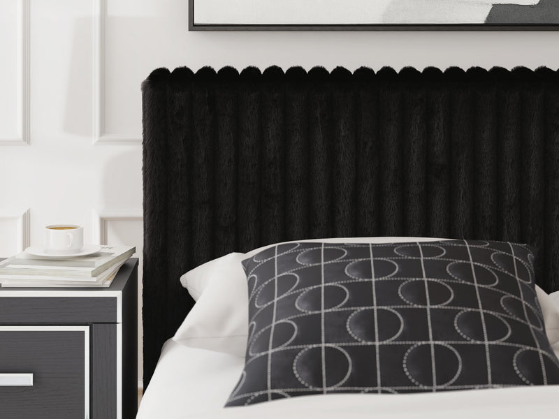 Zuraleus Black King Upholstered Bed, Dresser and Nightstand - PCB3380B17