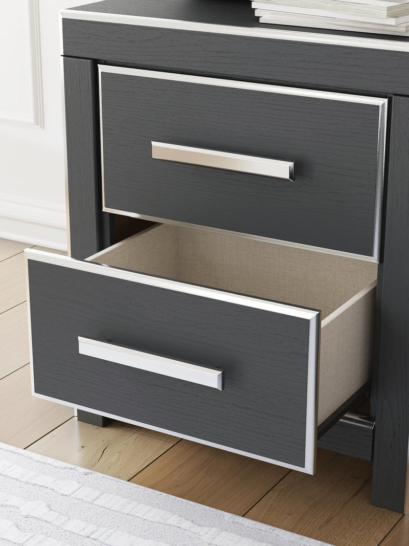 Zuraleus Black King Upholstered Bed, Dresser and Nightstand - PCB3380B17