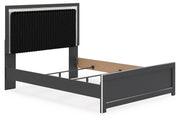 Zuraleus Black Queen Panel Bed, Dresser, Mirror and Nightstand - PCB3380B19