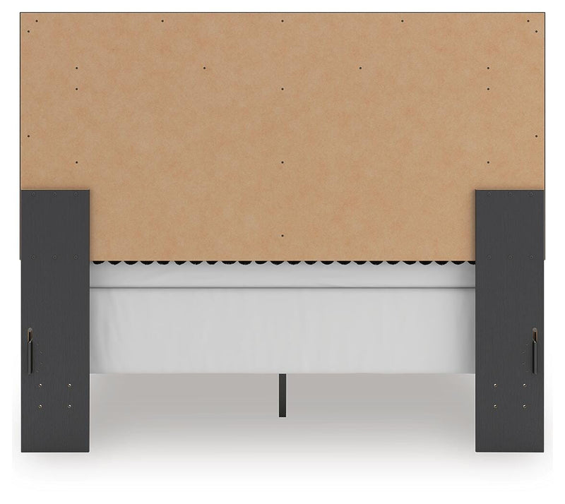 Zuraleus Black Queen Panel Bed, Dresser, Mirror and Nightstand - PCB3380B19