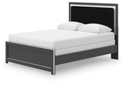 Zuraleus Black Queen Panel Bed, Dresser, Mirror and Nightstand - PCB3380B19