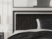 Zuraleus Black Queen Panel Bed, Dresser, Mirror and Nightstand - PCB3380B19